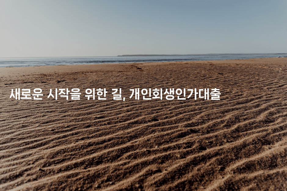 새로운 시작을 위한 길, 개인회생인가대출-법미니