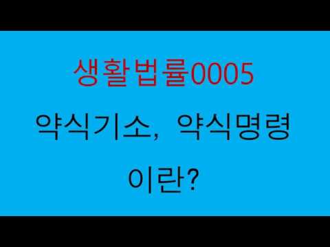 약식기소, 약식명령 / 생활법률0005