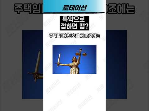 계약서에 특약으로 서로 약속하면 땡? #shorts #생활법률 #주택임대차보호법